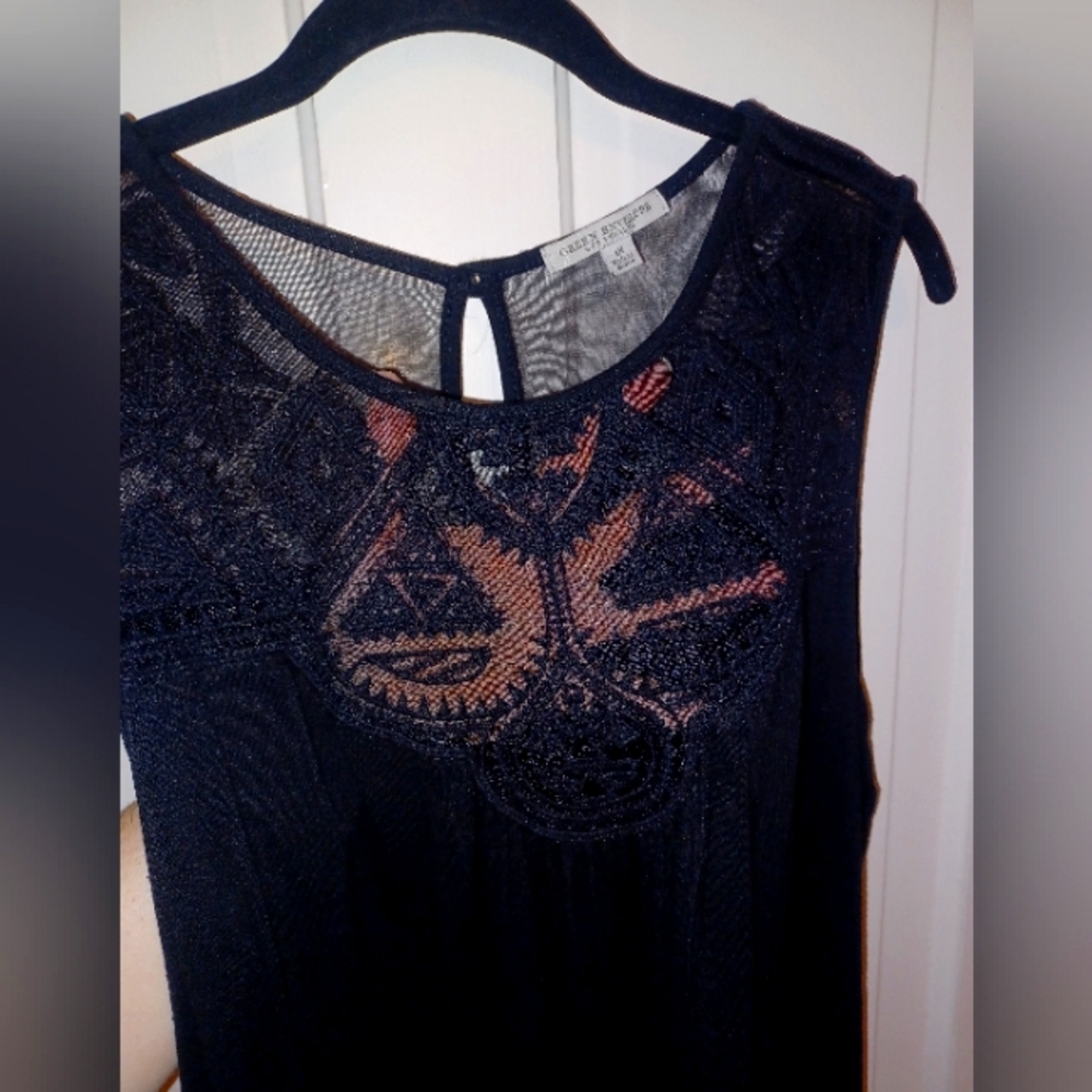 Black tunic with sheer top
